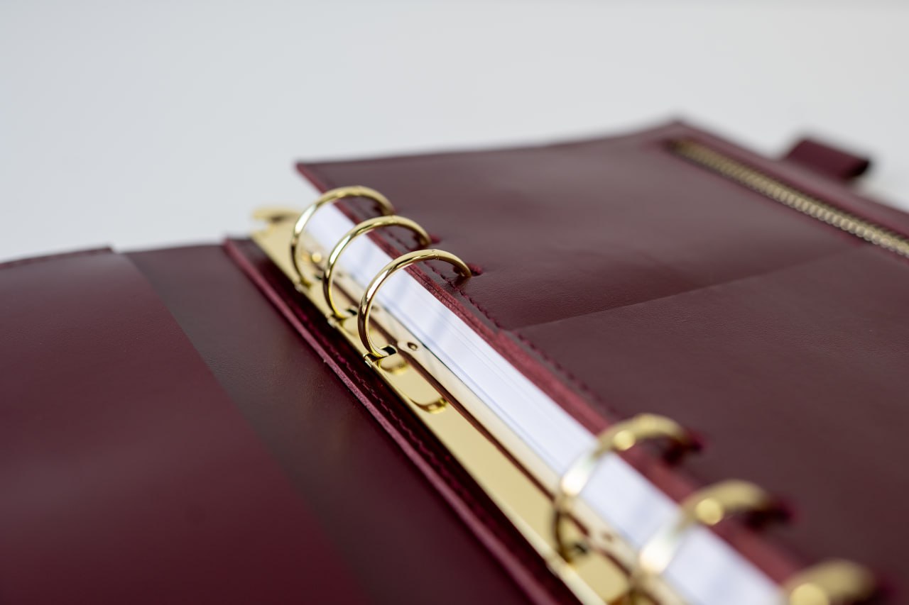 Leather cover A5 - for documents A5 and A4 size.