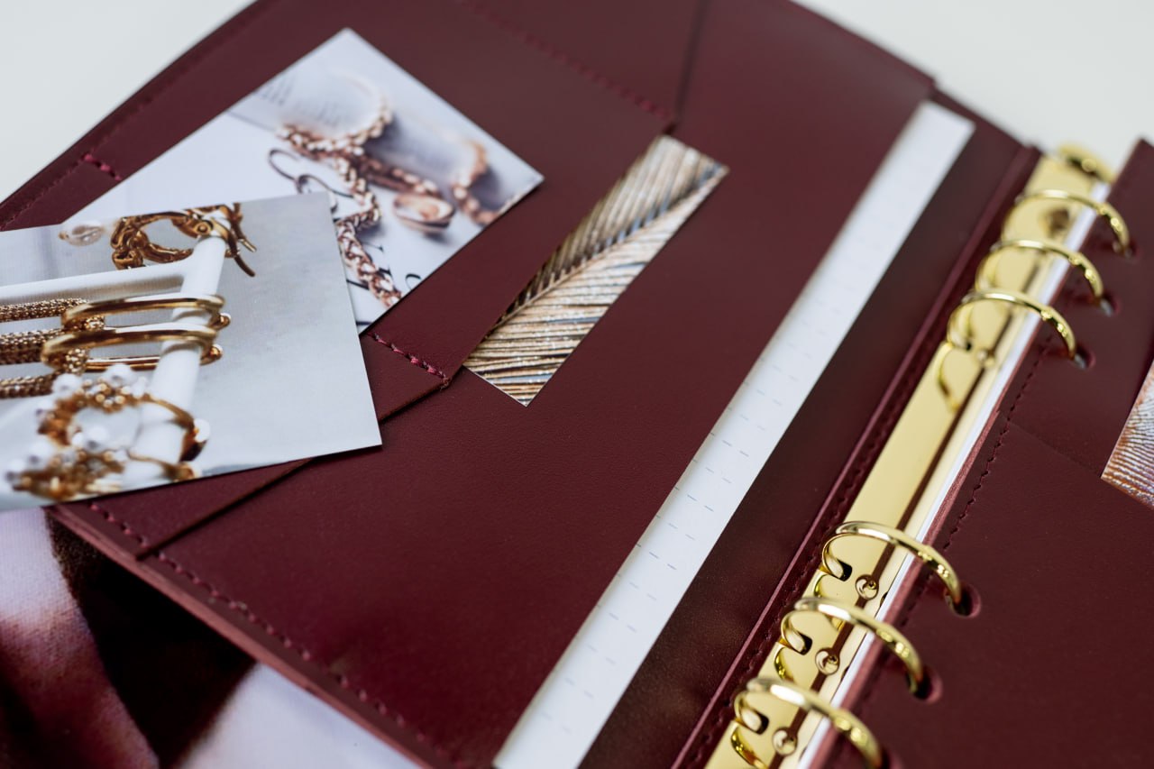 Leather cover A5 - for documents A5 and A4 size.