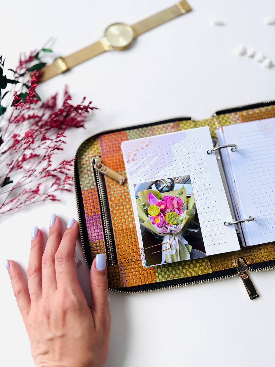 Leather bag mini planner A7, mini planner,personal size, study stationery, passport size notebook, leather wallet binder planner daily.