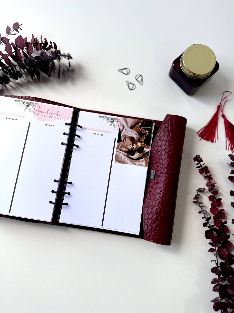 Burgundy Natural Leather Planner A5, Ringbuch a5, Leather template, A5 ring binder,Binder a5,Leather wallet template,Binder wallet.
