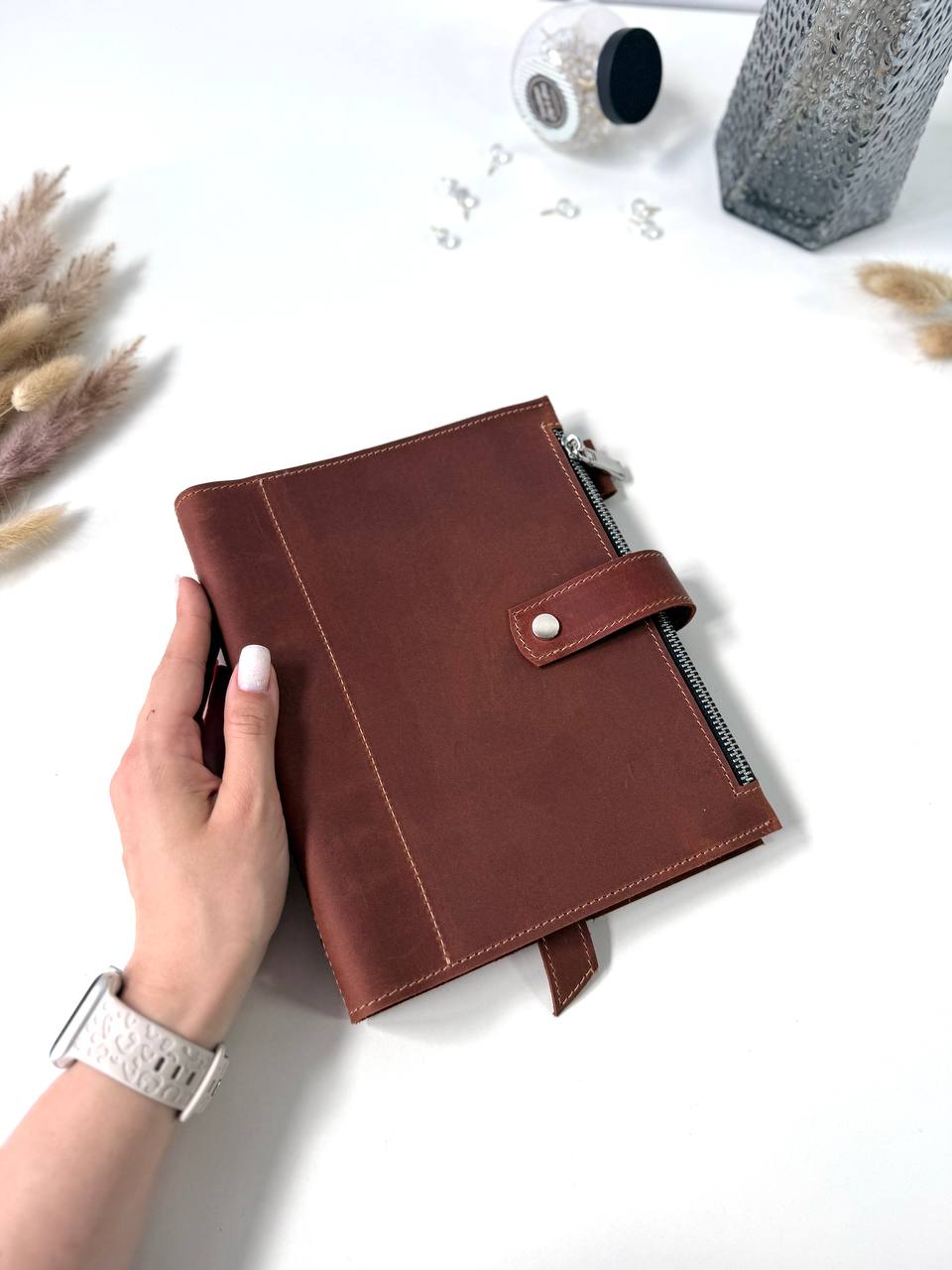 Leather Planner notebook cover A5, Leather Bullet Journal,Leather Sketchbook,Executive Leather Planner,Handmade Leather crazy horse.