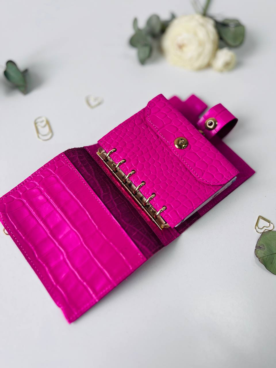 Leather mini notebook cover A7 binder,Planner A7 binder personal passport size, leather planner, planner binder 6 rings, diary for work.