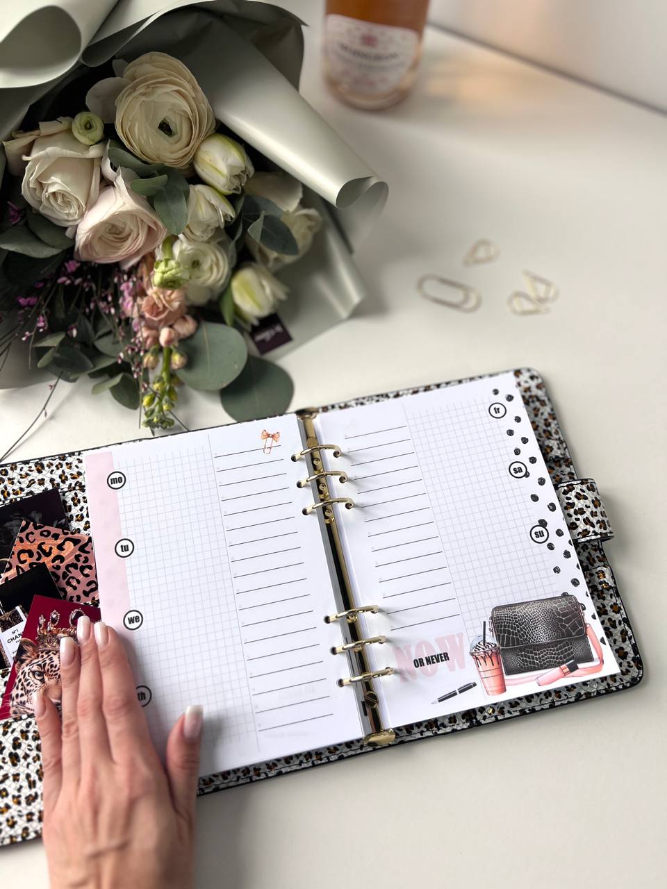 Leopard Leather Planner A5, gift for her, perfect planner, Ring Planner Agenda A5 Six Ring Planner and Ring Personal Planner.