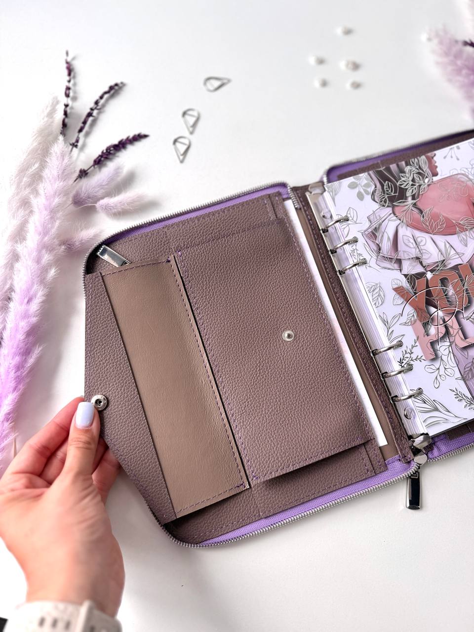 Leather zipper notebook. Natural Leather Planner A5, Ringbuch a5, Leather template, A5 ring binder,Binder a5,Leather wallet template,Binder