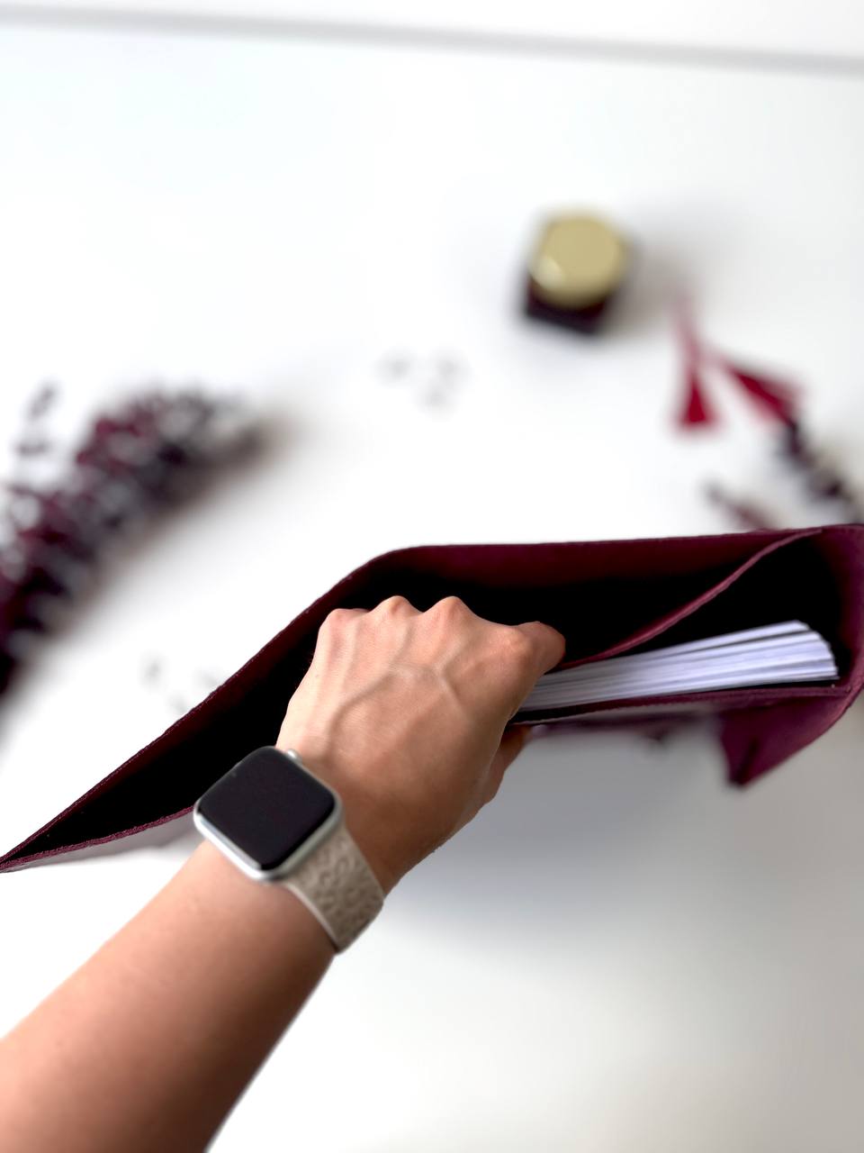 Leather Planner binder A5 for A4 and A5 size documents , exclusive limited edition leather cover for notebook, Burgundy planners coloroftheyear.