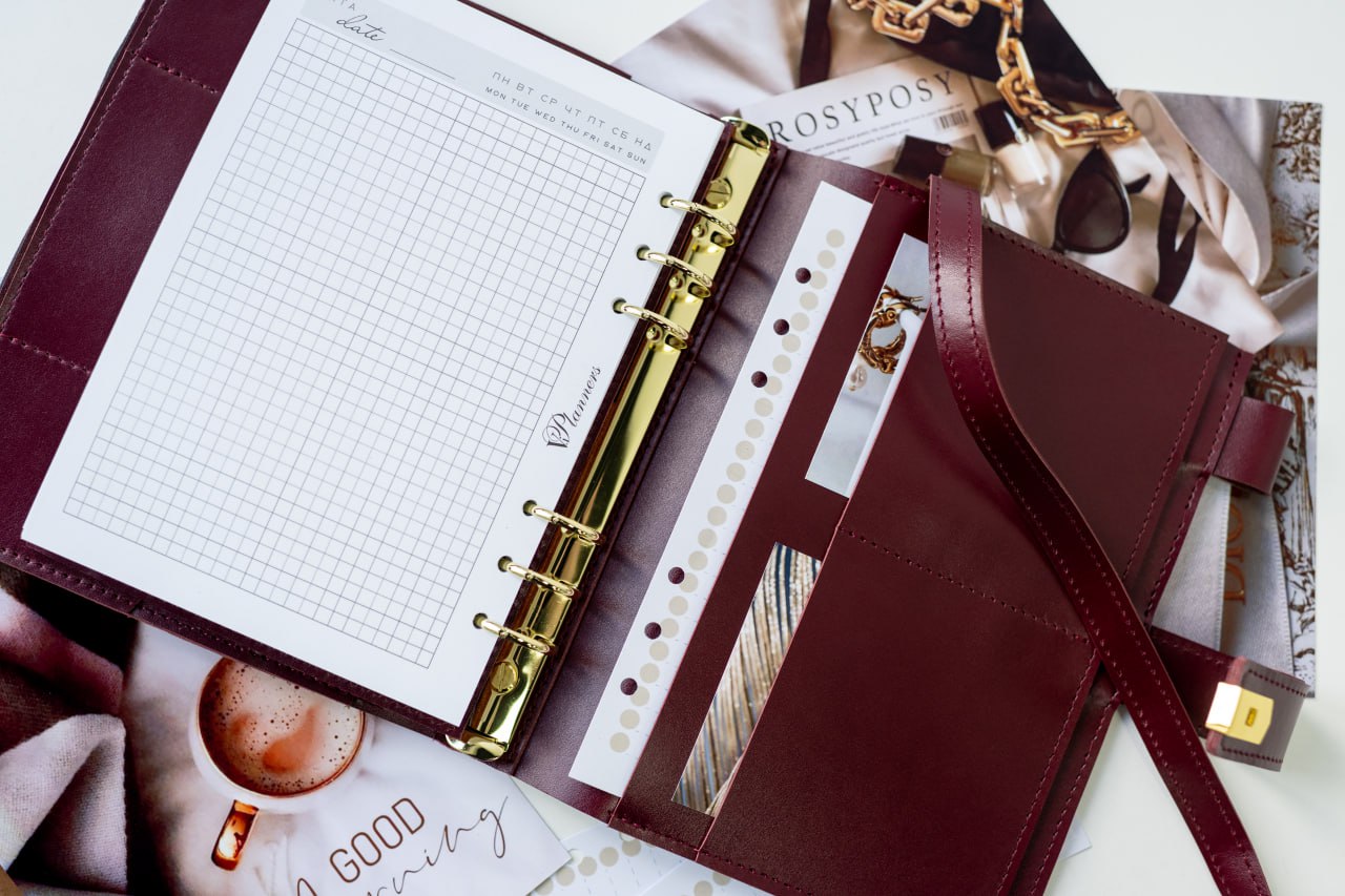 Cyprus, Limassol. Leather cover A5 - for documents A5 and A4 size.