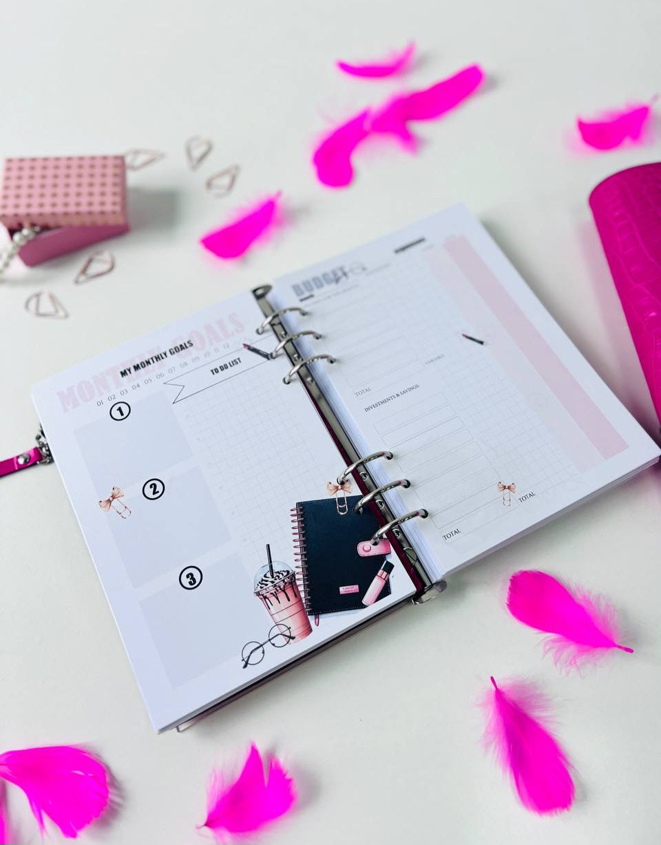 Hot pink Natural Italian Leather Planner A5, gift for her, perfect planner, Ring Planner Agenda A5 Six Ring Planner and Ring Personal Planner.