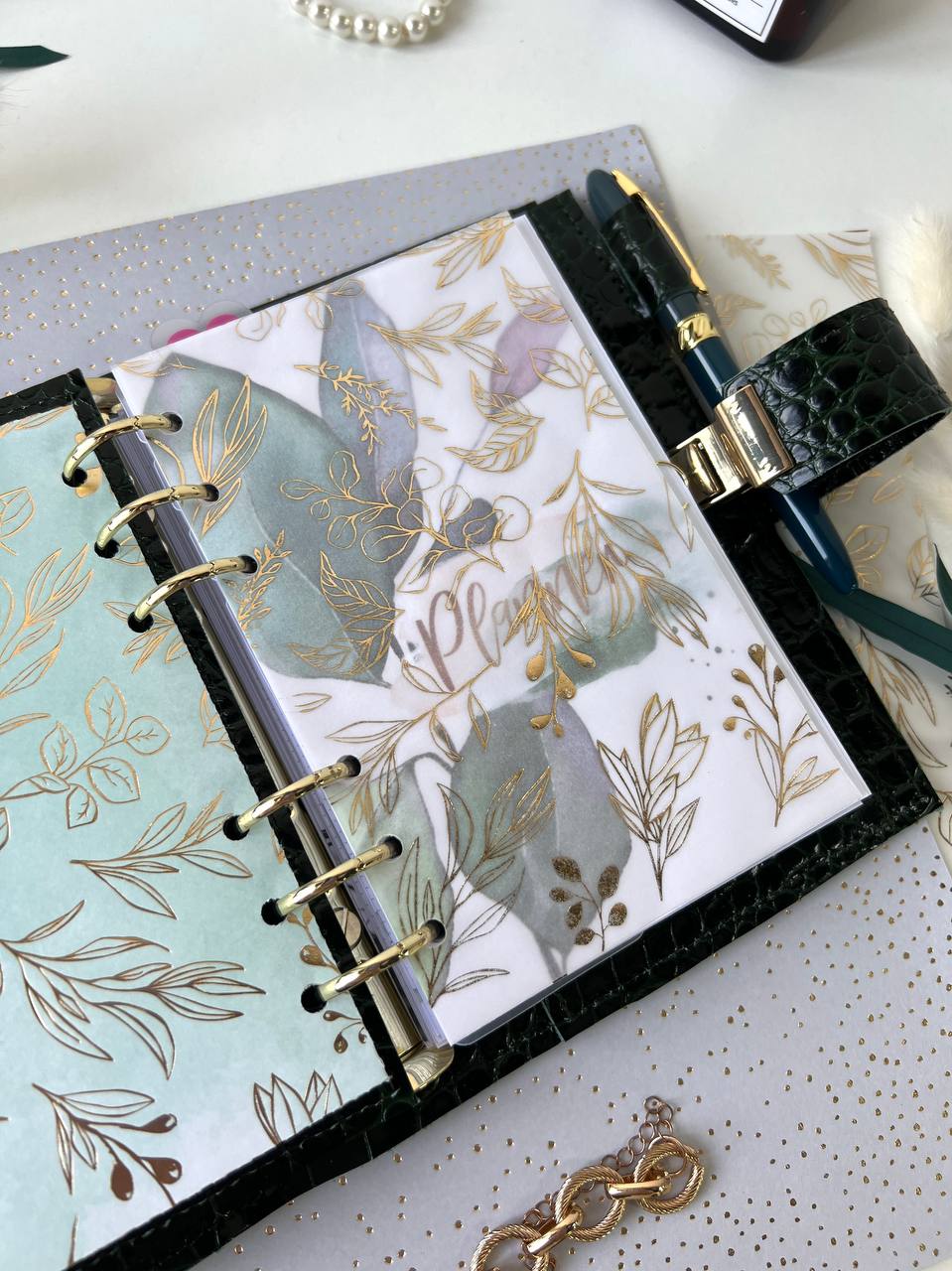 A6 NEW SIZE leather double planner cover binder 6 rings binder, dated planner, leather planner, gift for her, medium size planner.