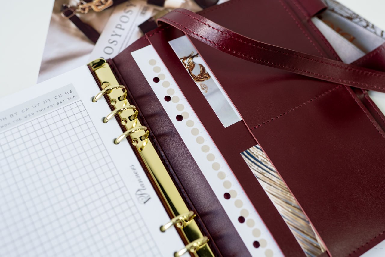 Leather cover A5 - for documents A5 and A4 size.
