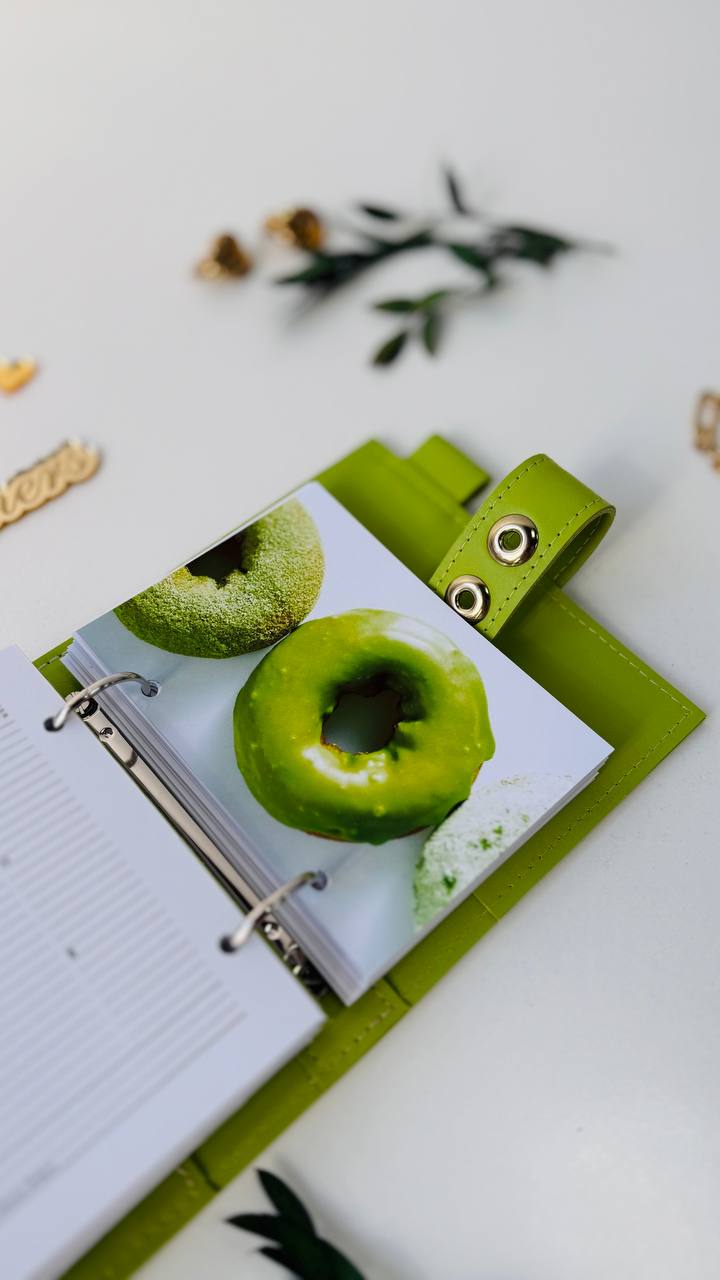 Leather mini planner A7 binder.
