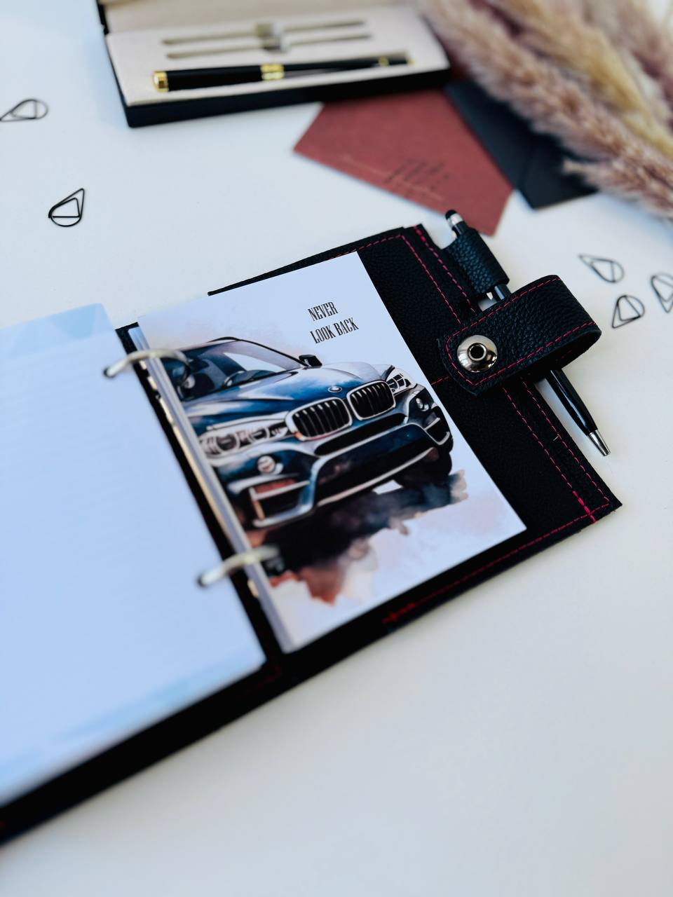 Leather mini planner A7, mini planner,personal size, study stationery, passport size notebook, leather wallet binder planner daily.