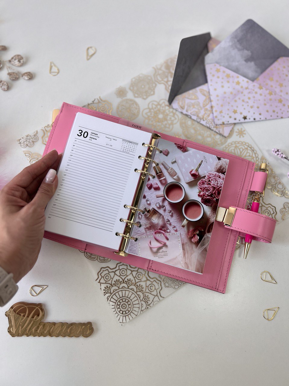 A6 NEW SIZE leather double planner cover binder 6 rings binder, dated planner, leather planner, gift for her, medium size planner. Dated 2026.