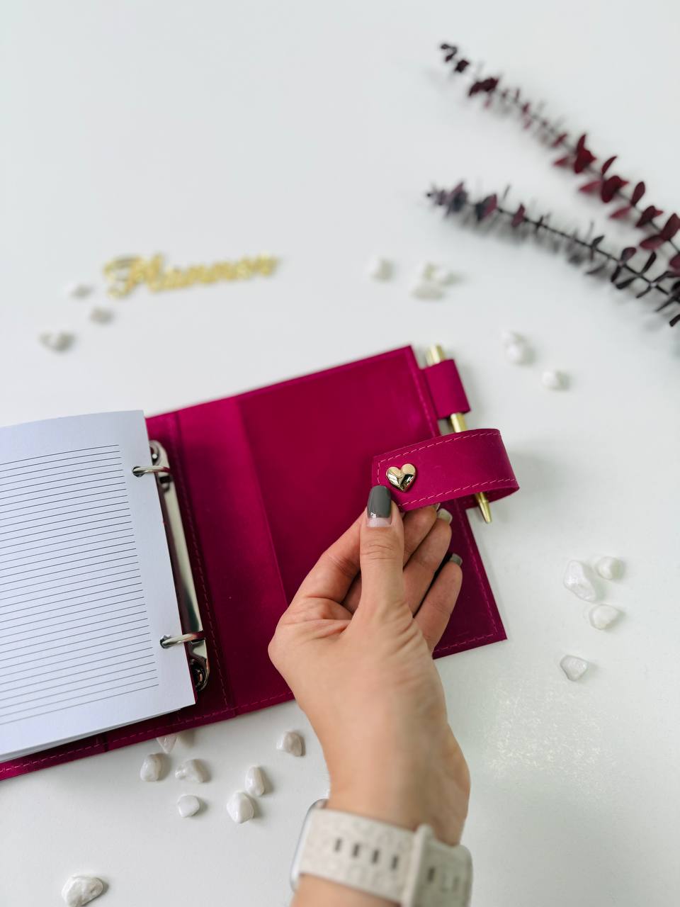 Leather mini notebook cover A7 binder,Planner A7 binder personal passport size, leather planner, planner binder 2 rings, diary for work.