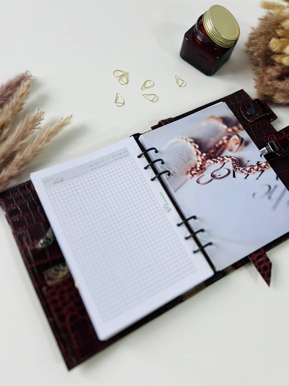 3 in 1 rare brown leather planner A5.