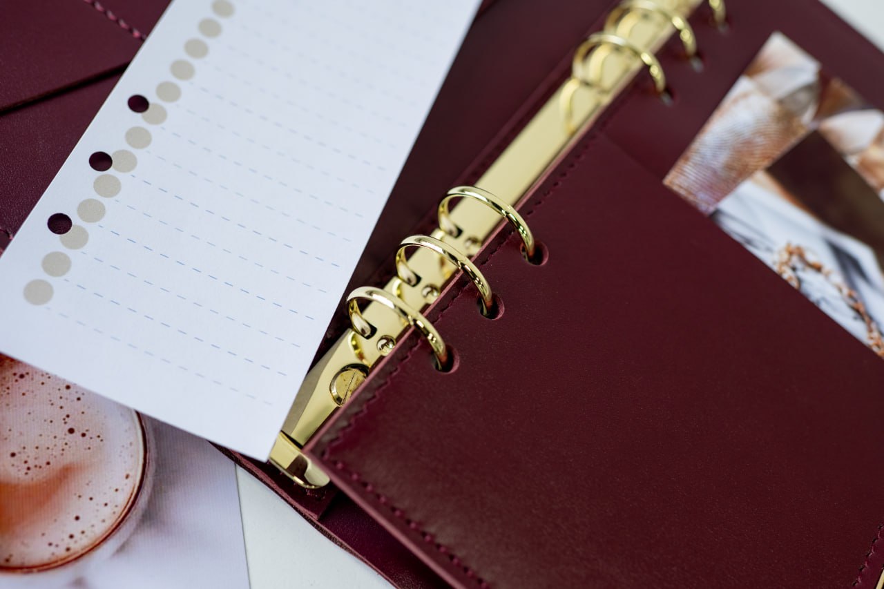 Leather cover A5 - for documents A5 and A4 size.