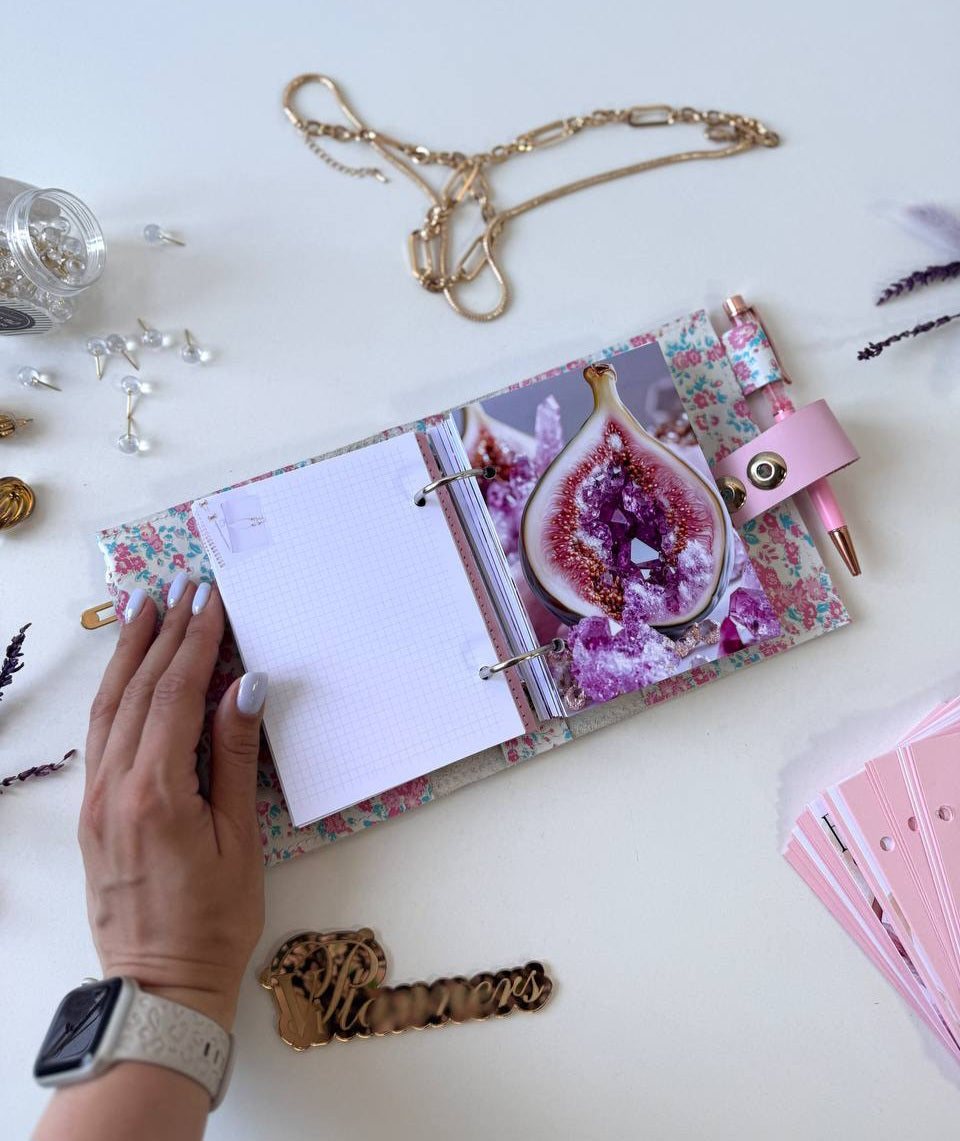 Leather mini notebook cover A7 binder,Planner A7 binder personal passport size, leather planner, planner binder 2 rings, diary for work.