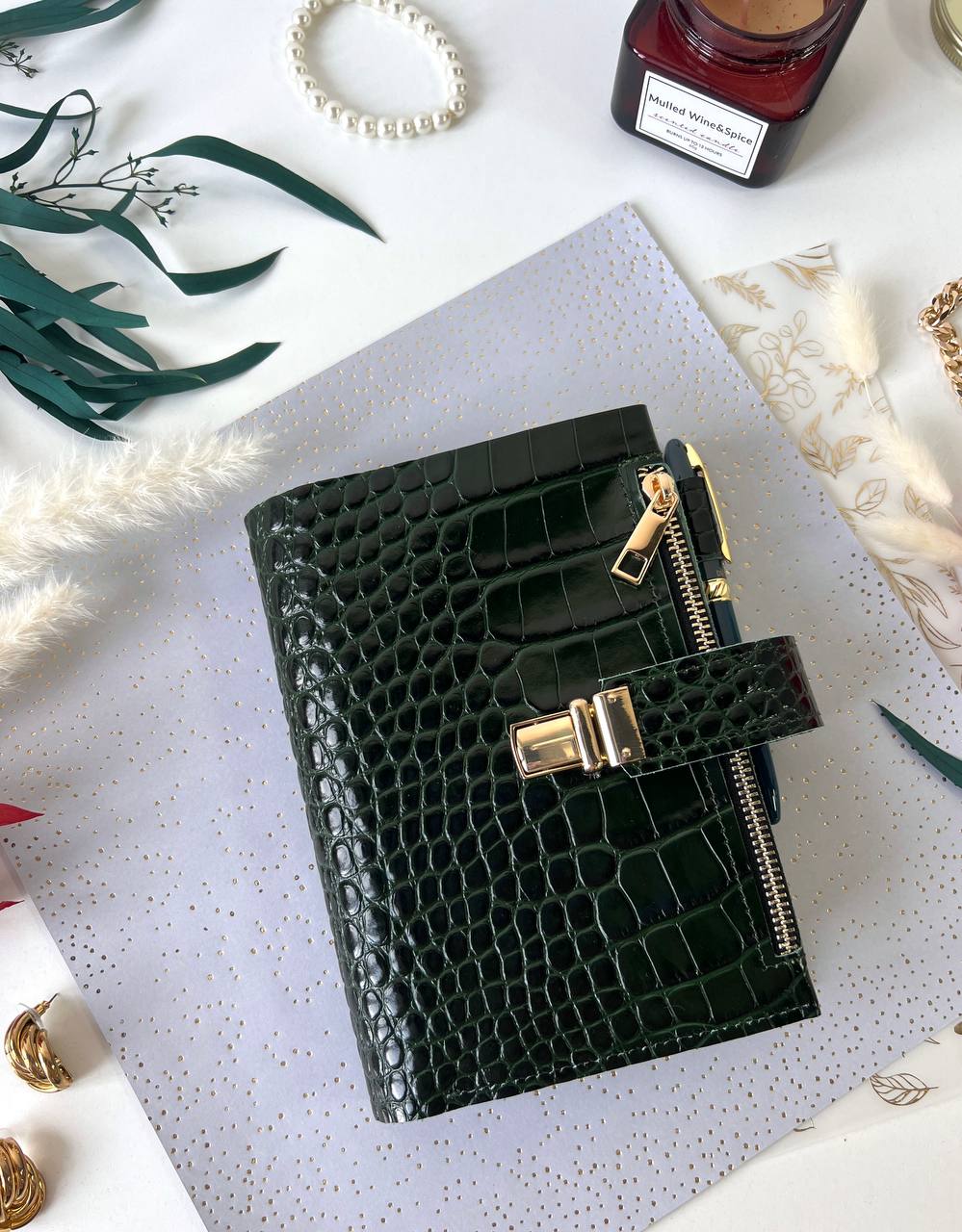 A6 leather double planner cover binder 6 rings binder, dated planner, leather planner, gift for her, medium size planner.