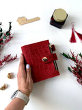 Leather mini notebook cover A7 binder,Planner A7 binder personal passport size, leather planner, planner binder 2 rings, diary for work.
