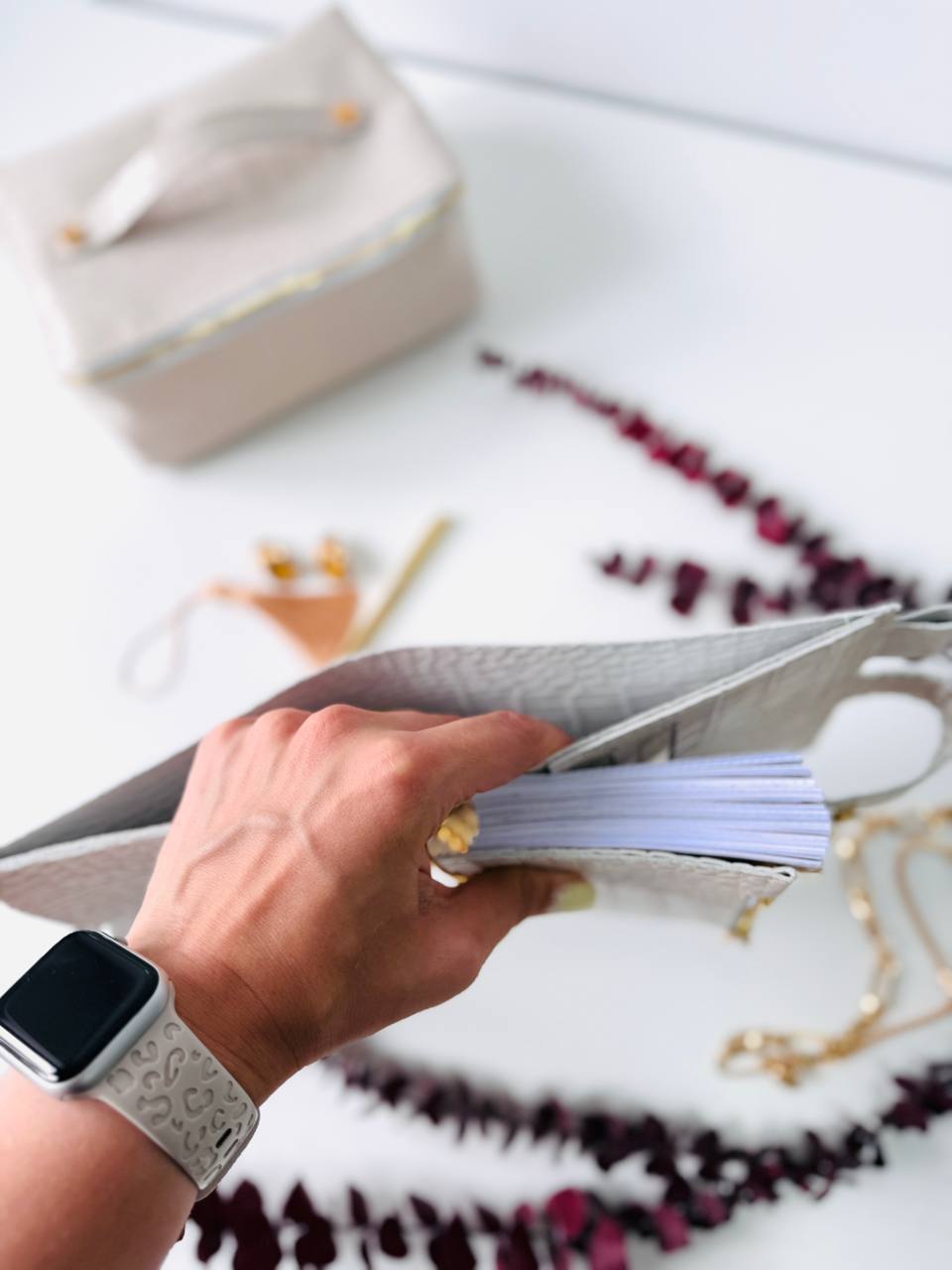 Leather Gift set notebook cover A7 with bag organizer.