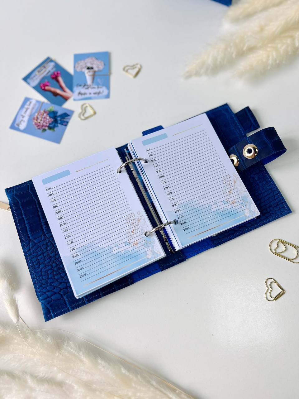 Leather mini notebook cover A7 binder,Planner A7 binder personal passport size, leather planner, planner binder 2 rings, diary for work.