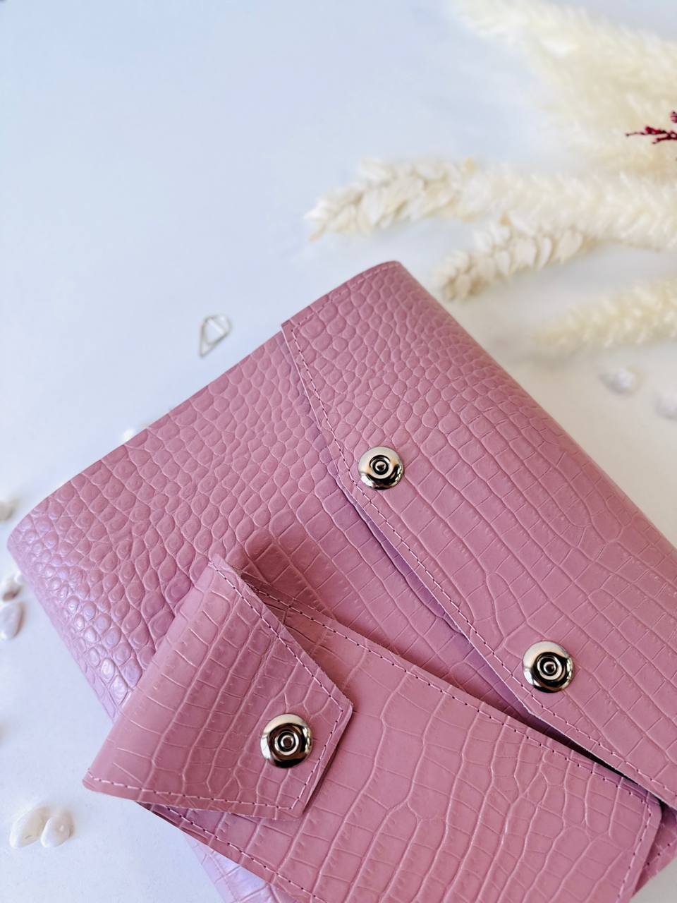 Gift set leather notebook cover A5 with pencil case.