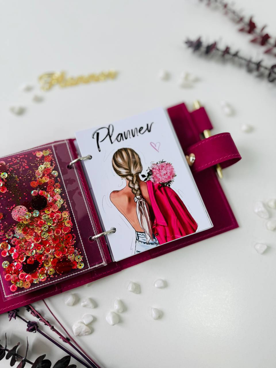 Leather mini notebook cover A7 binder,Planner A7 binder personal passport size, leather planner, planner binder 2 rings, diary for work.