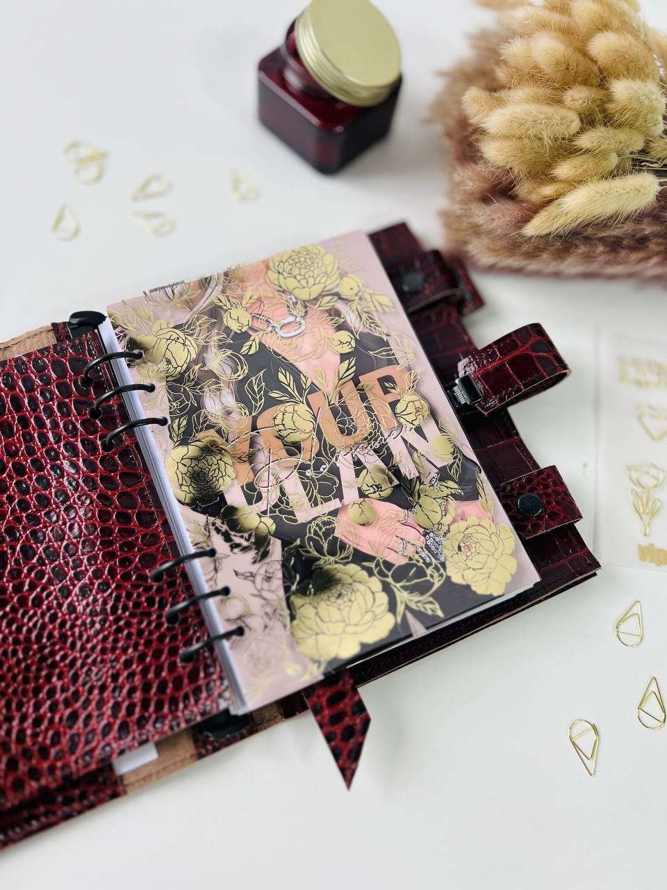 3 in 1 rare brown leather planner A5.