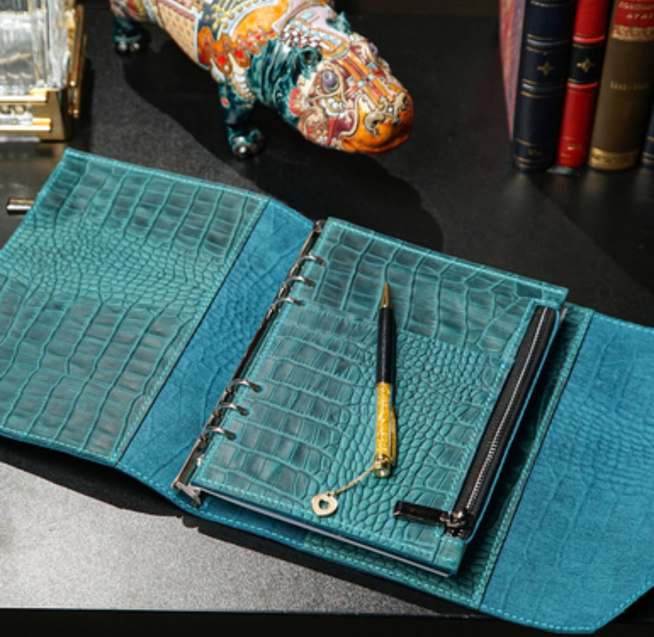 Cyprus, Limassol. Sea wave leather notebook cover A5.