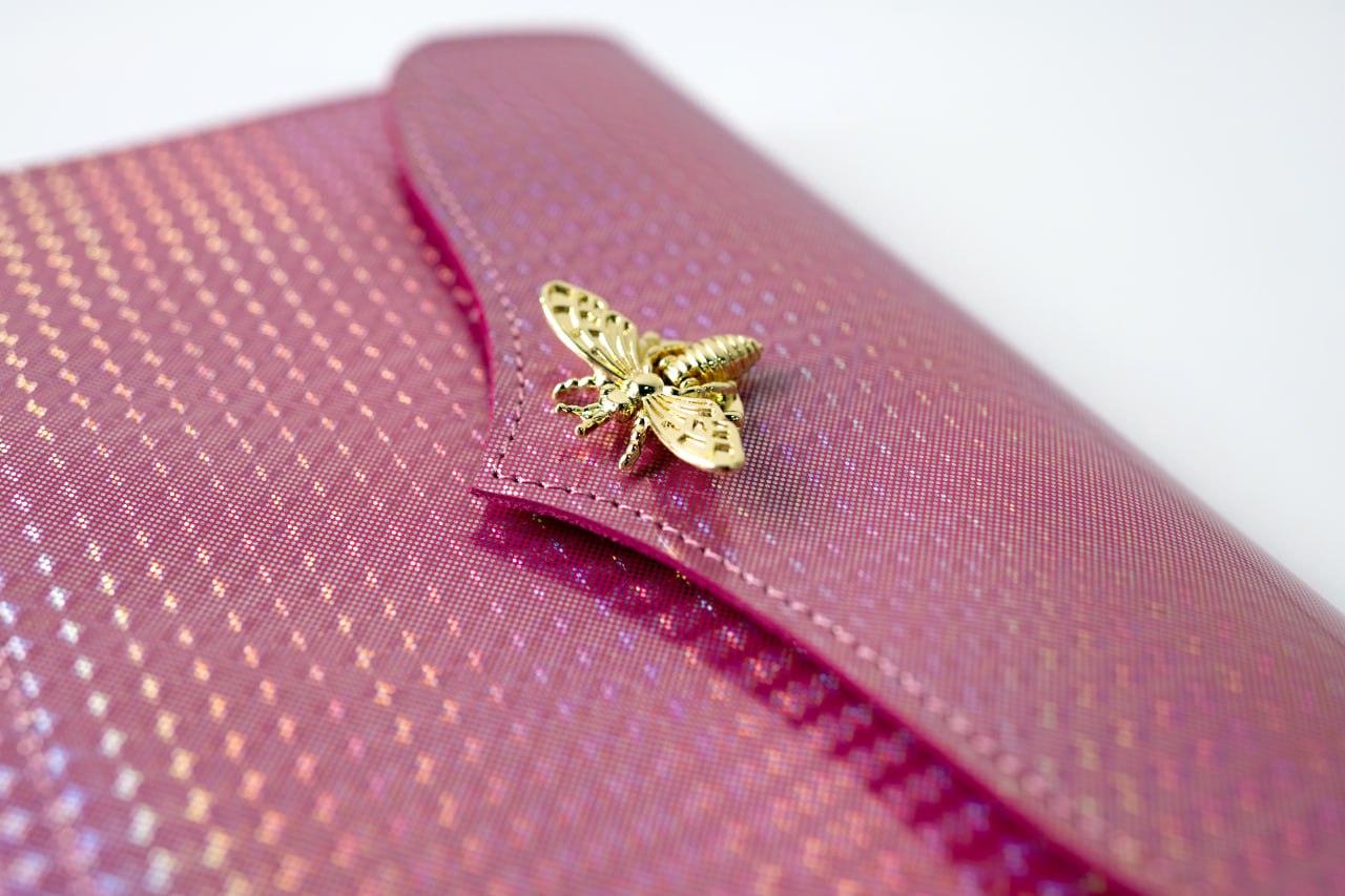 RARE holographic pink leather notebook cover A5. Natural Italian Leather Pink Planner A5, Leather template, A5 ring binder,Binder a5.