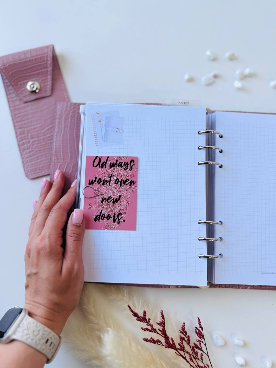 Gift set leather notebook cover A5 with pencil case.