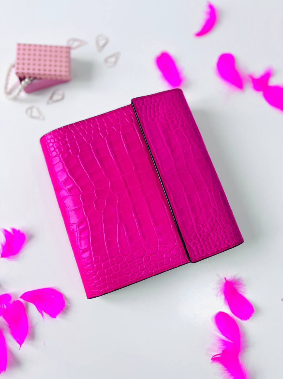 Hot pink Natural Italian Leather Planner A5, gift for her, perfect planner, Ring Planner Agenda A5 Six Ring Planner and Ring Personal Planner.