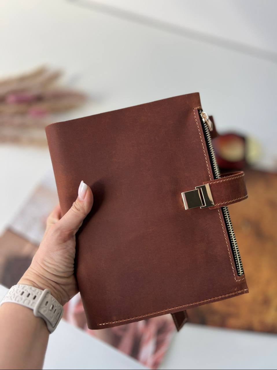 Leather Planner notebook cover A5, Leather Bullet Journal,Leather Sketchbook,Executive Leather Planner,Handmade Leather crazy horse.
