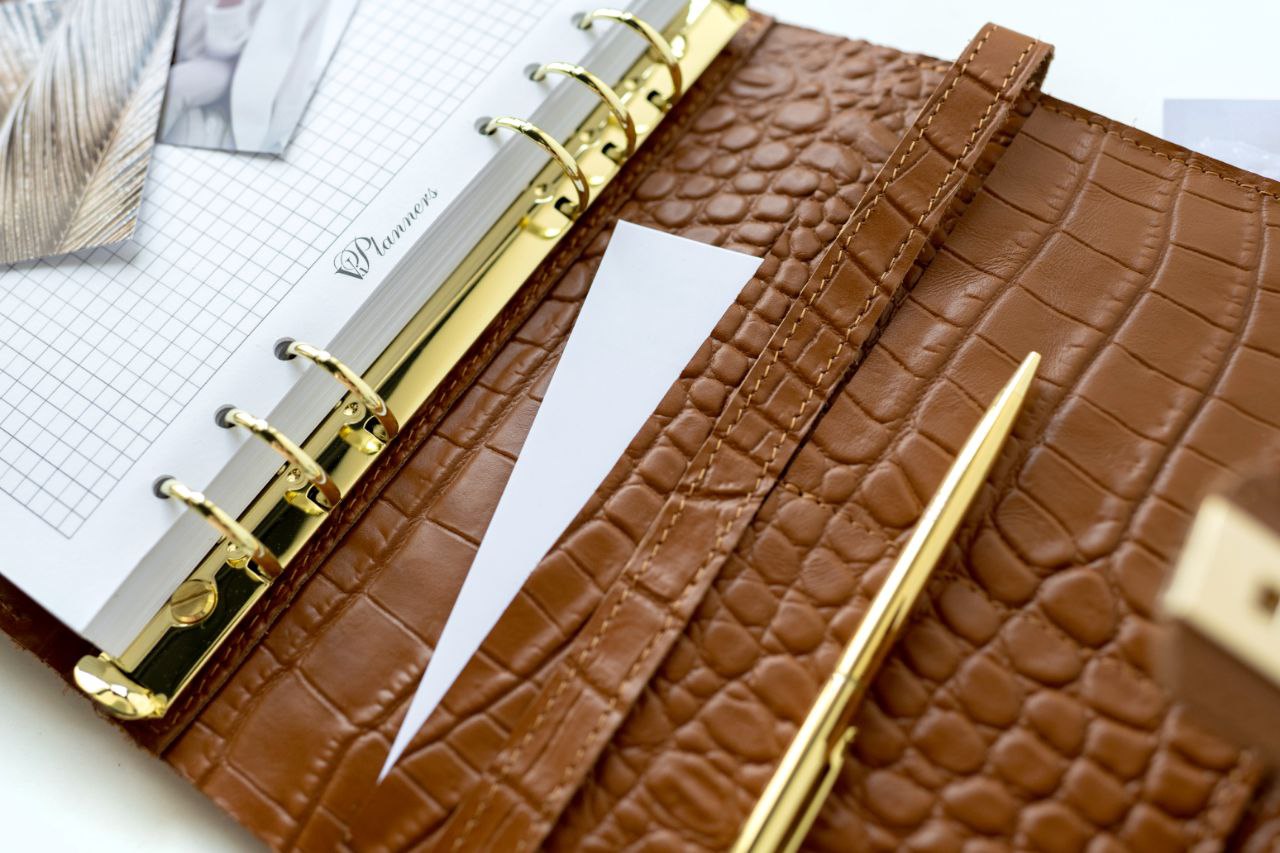 Elegant A5 Brown Leather Notebook Cover