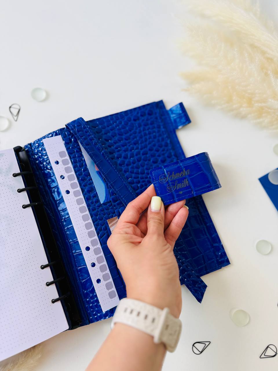 Personalized leather planner big binder A5- cover for documents A4 and A5 format.