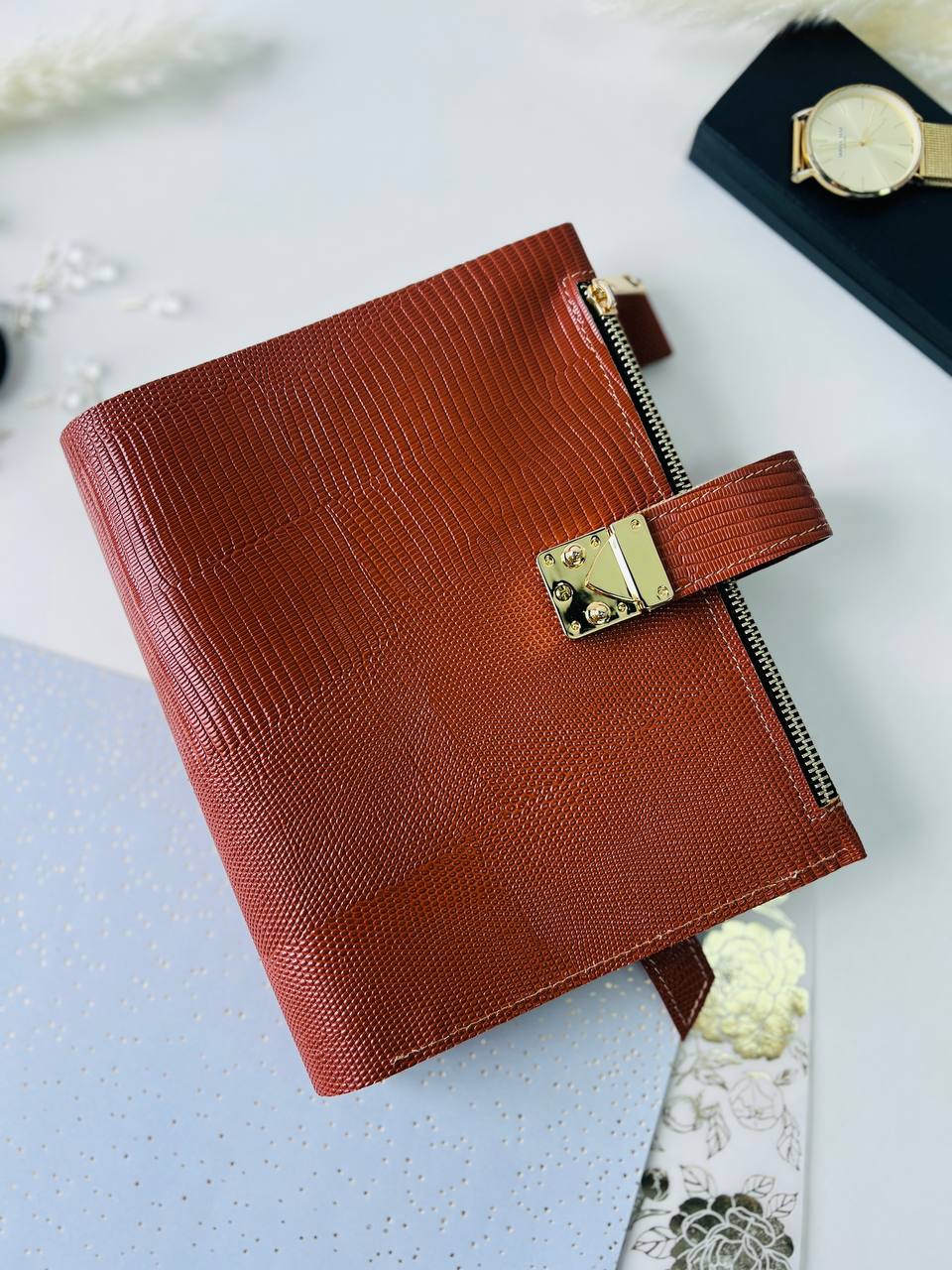 Natural Italian Leather Planner A5, Ringbuch a5, Leather template, A5 ring binder,Binder a5,Leather wallet template,Binder wallet.