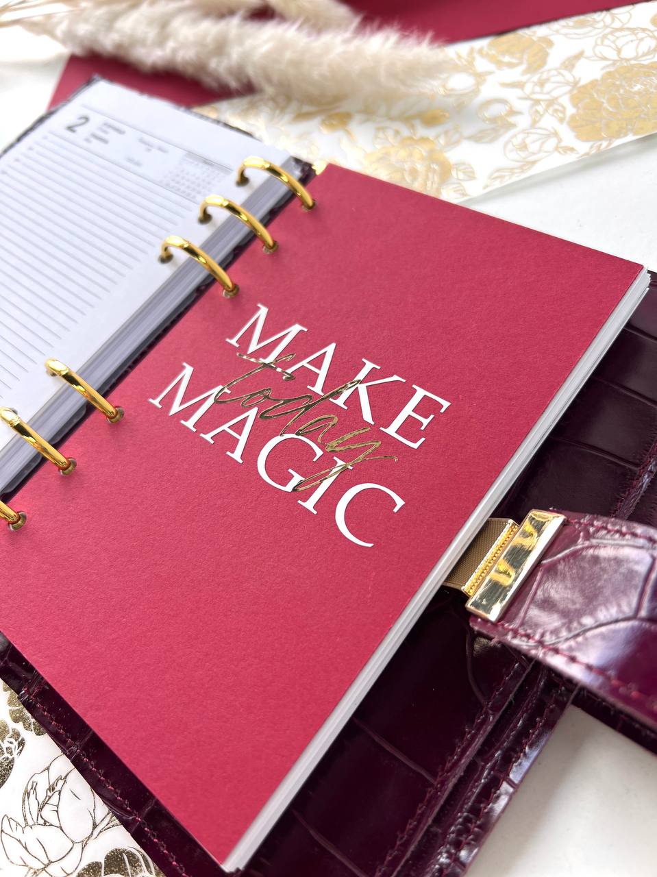 A6 leather double planner cover binder 6 rings binder, dated planner, leather planner, gift for her, medium size planner.