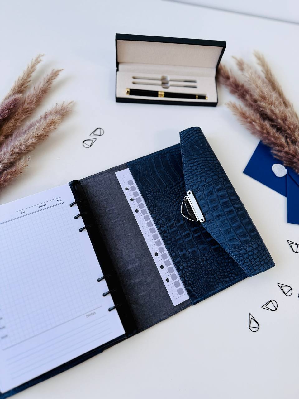 Rare blue 3d leather notebook cover A5.