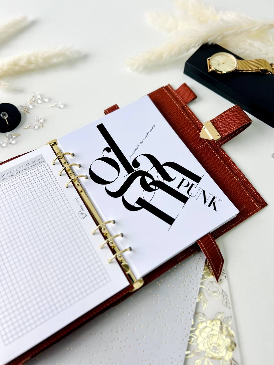 Natural Italian Leather Planner A5, Ringbuch a5, Leather template, A5 ring binder,Binder a5,Leather wallet template,Binder wallet.