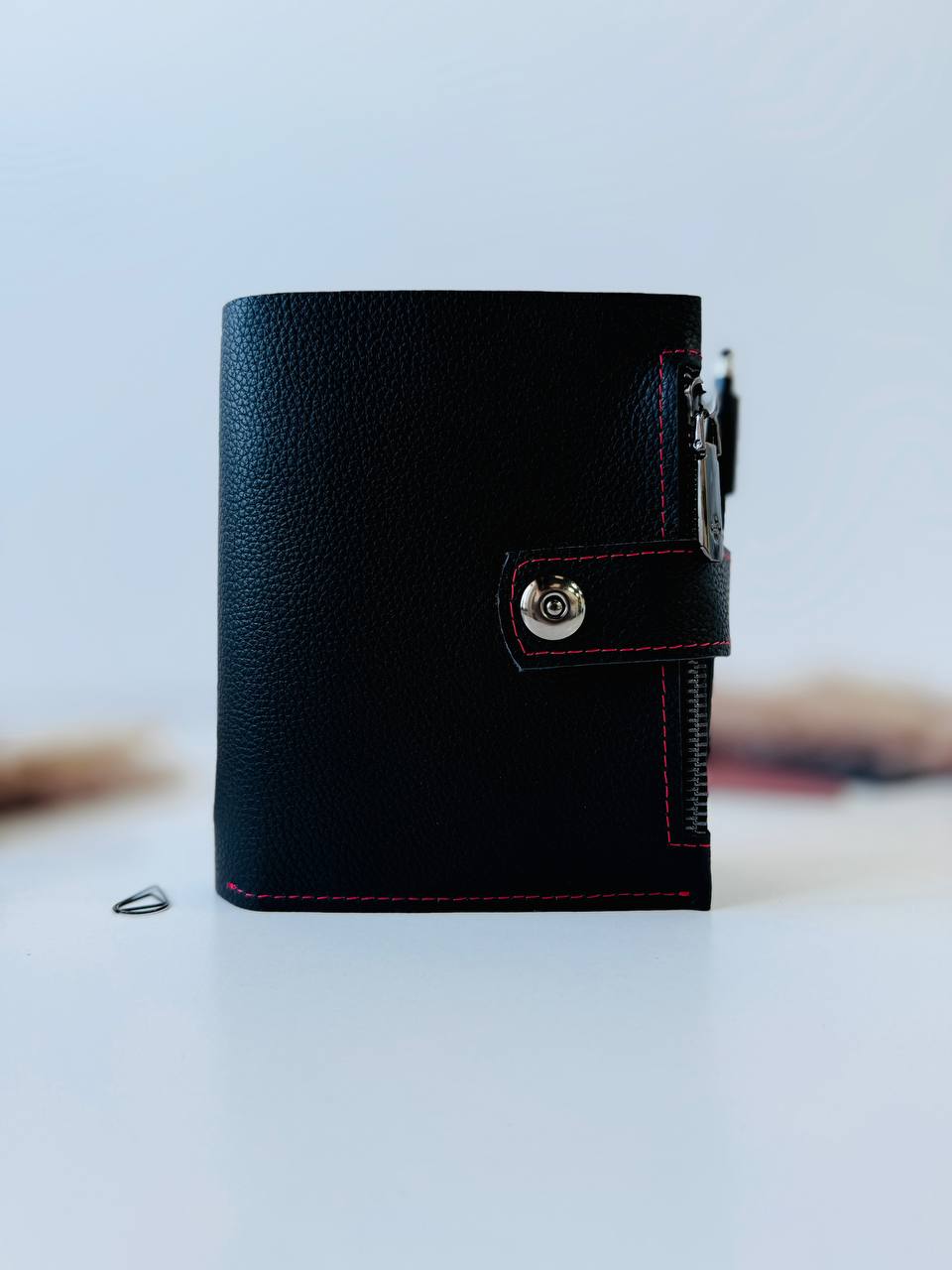 Leather mini planner A7, mini planner,personal size, study stationery, passport size notebook, leather wallet binder planner daily.