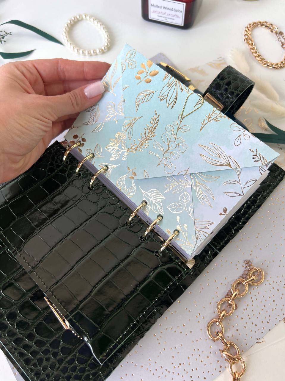 A6 leather double planner cover binder 6 rings binder, dated planner, leather planner, gift for her, medium size planner.