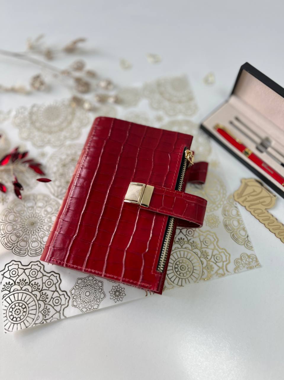 A6 NEW SIZE leather double planner cover binder 6 rings binder, dated planner, leather planner, gift for her, medium size planner.