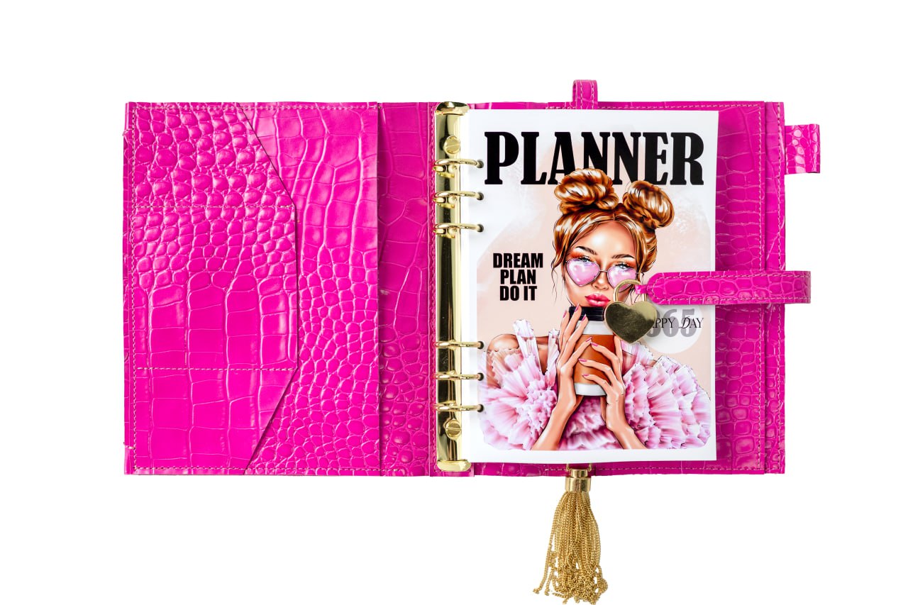 Natural Italian Leather Pink Planner A5, Ringbuch a5, Leather template, A5 ring binder,Binder a5,Leather wallet template,Binder wallet.