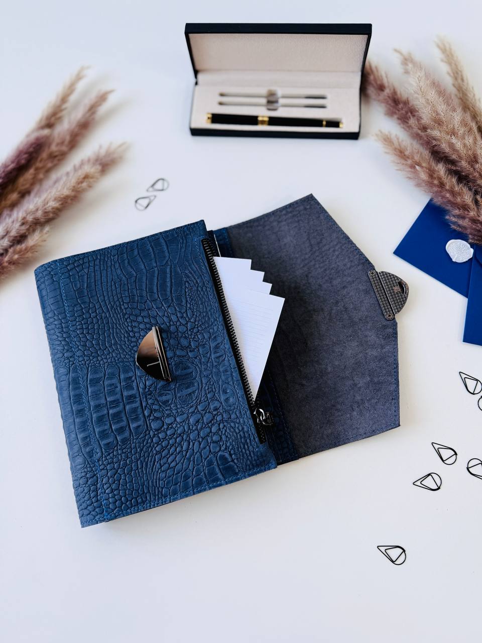 Rare blue 3d leather notebook cover A5.