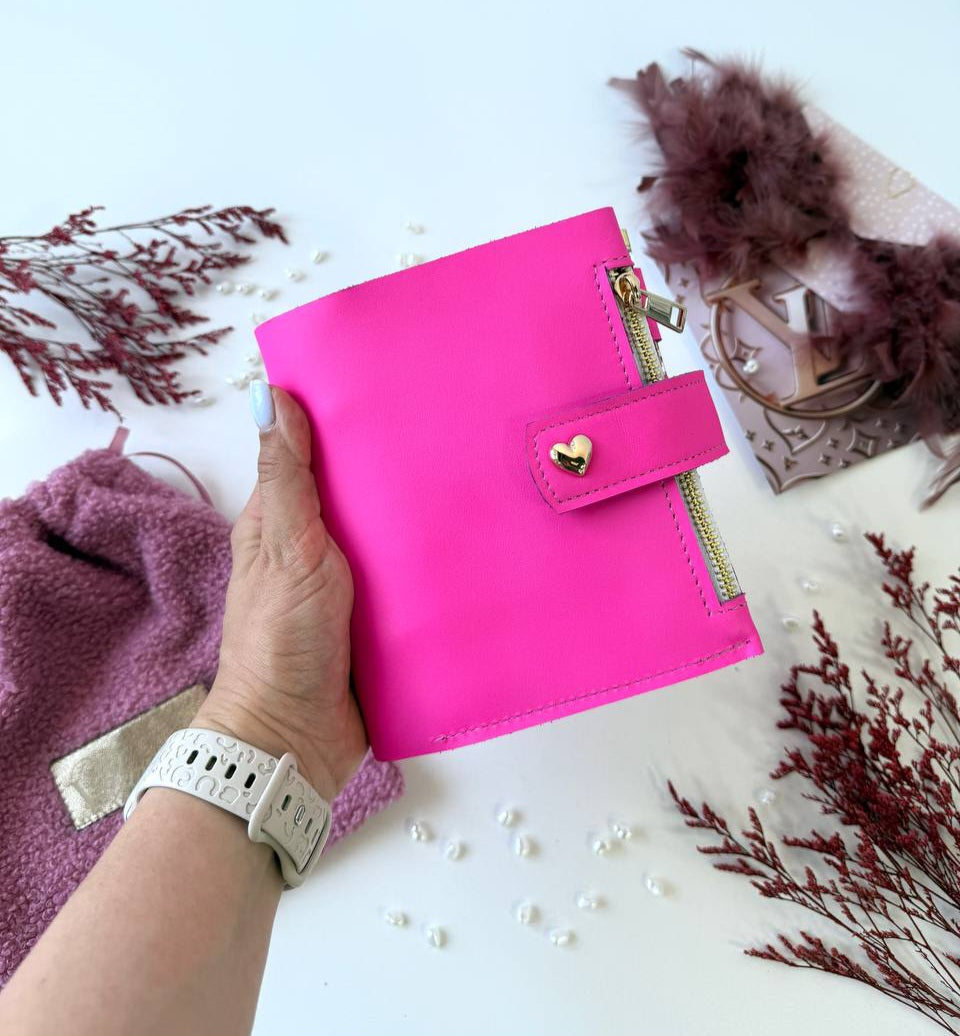 Leather mini planner A7, mini dated 2026 planner,personal size, study stationery, passport size notebook, leather wallet binder planner daily.