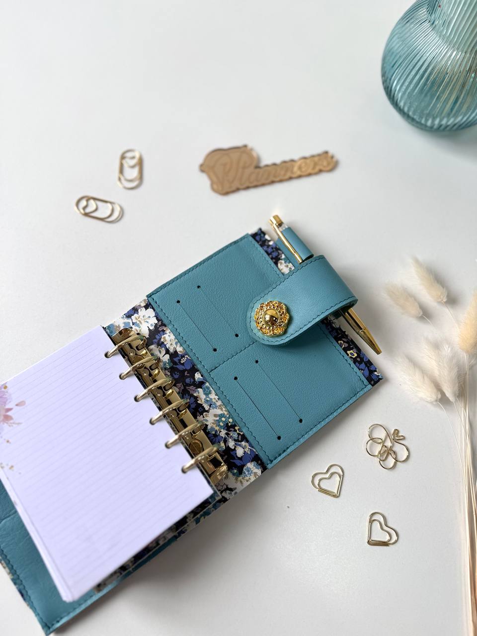 Leather wallet notebook cover mini A7 dated week 2026 big binder.